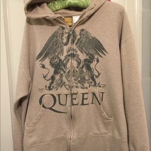 queen band zip up hoodie